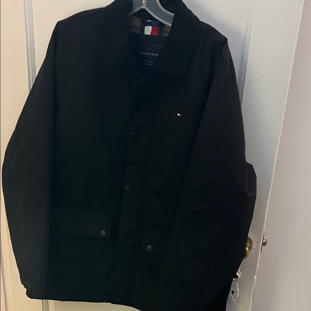 Tommy Hilfiger Men's Classic Black Shirt Jacket sz Large